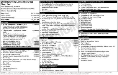 2020 RAM 1500 Limited Crew Cab 4x4 5'7" Box