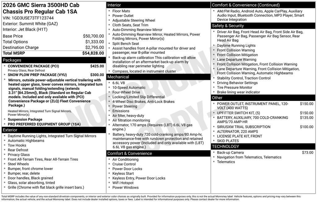 2026 GMC Sierra 3500 HD Chassis Cab Pro