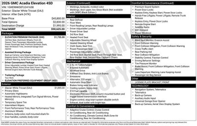 2026 GMC Acadia Elevation