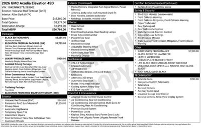 2026 GMC Acadia Elevation