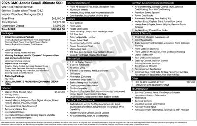 2026 GMC Acadia Denali Ultimate