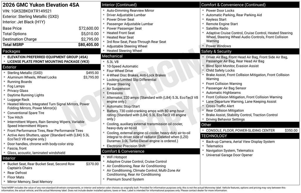 2026 GMC Yukon Elevation