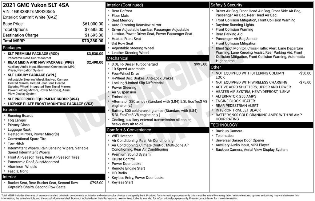 2021 GMC Yukon SLT