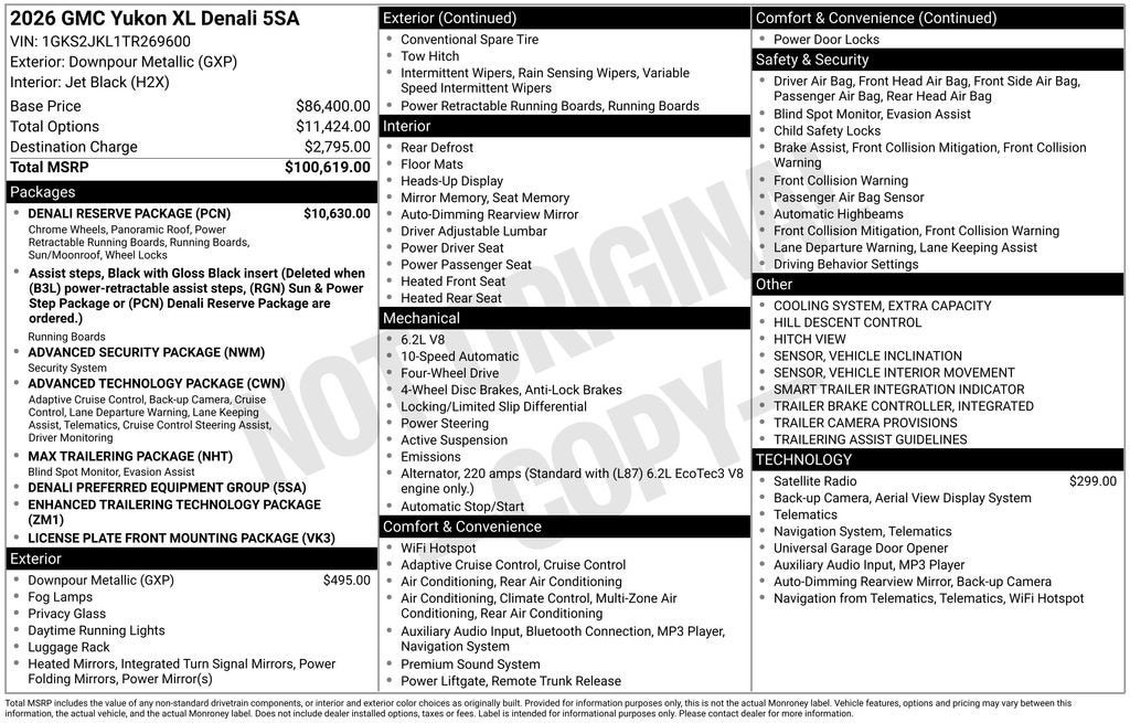 2026 GMC Yukon XL Denali