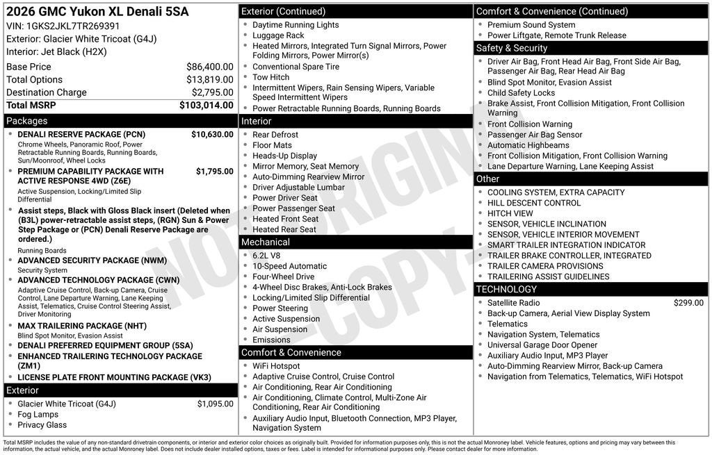 2026 GMC Yukon XL Denali
