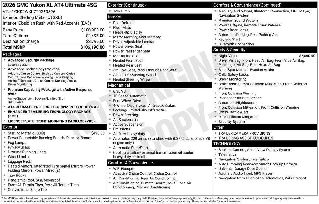 2026 GMC Yukon XL AT4 Ultimate