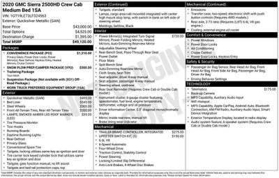 2020 GMC Sierra 2500 HD 4WD Crew Cab Standard Bed