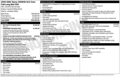 2020 GMC Sierra 3500 HD SLE