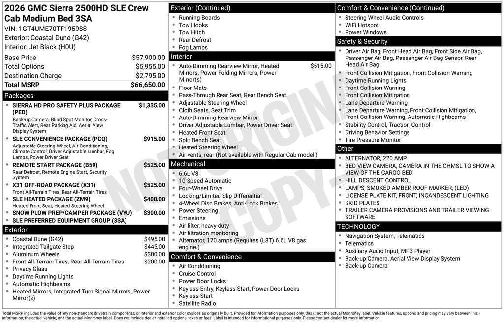 2026 GMC Sierra 2500 HD SLE