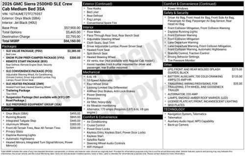 2026 GMC Sierra 2500 HD SLE