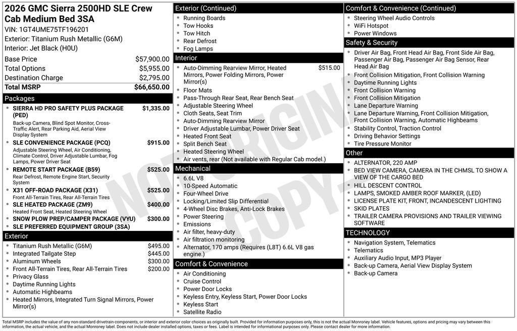 2026 GMC Sierra 2500 HD SLE