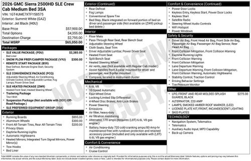2026 GMC Sierra 2500 HD SLE