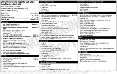 2026 GMC Sierra 3500 HD SLE