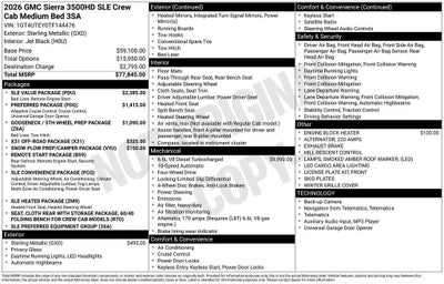 2026 GMC Sierra 3500 HD SLE