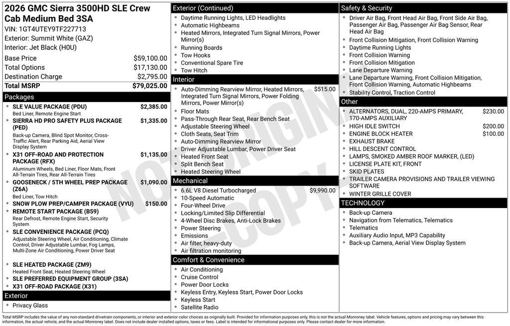 2026 GMC Sierra 3500 HD SLE