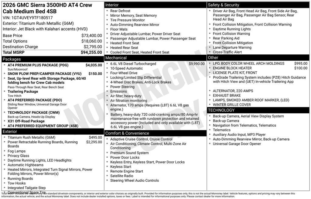 2026 GMC Sierra 3500 HD AT4
