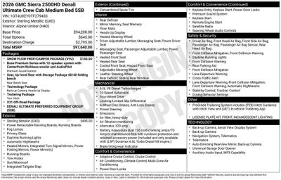 2026 GMC Sierra 2500 HD Denali Ultimate