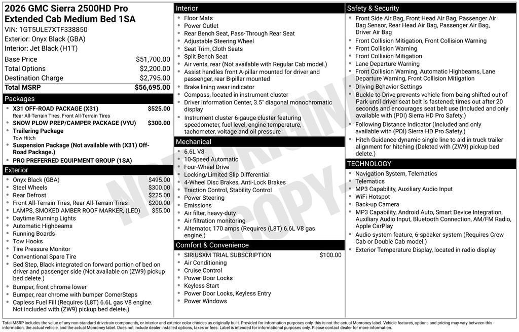 2026 GMC Sierra 2500 HD Pro