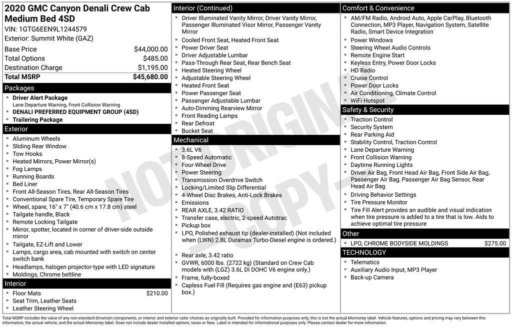 2020 GMC Canyon 4WD Denali