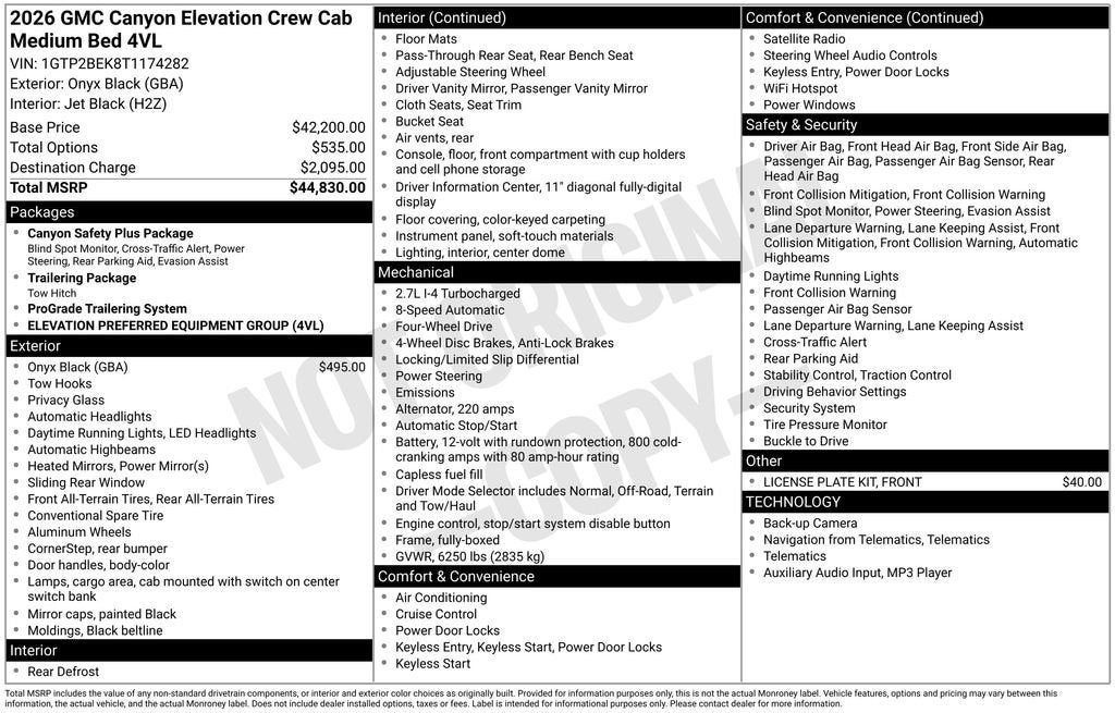 2026 GMC Canyon Elevation