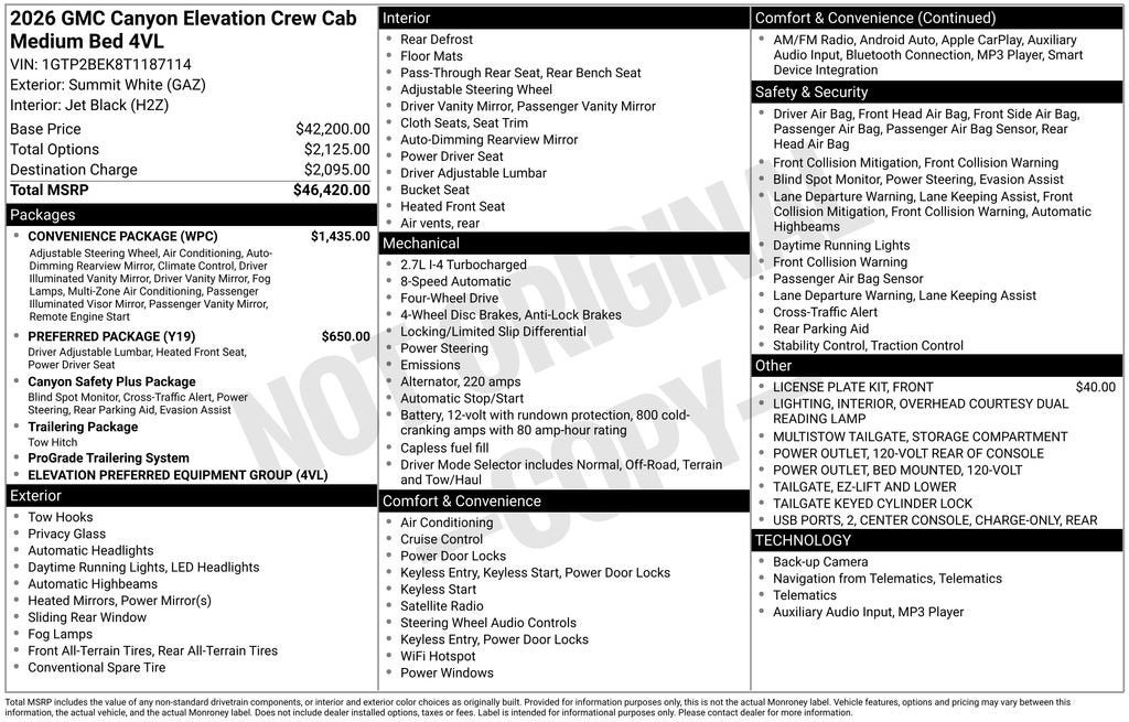 2026 GMC Canyon Elevation