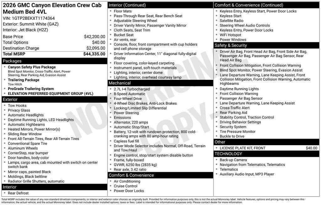 2026 GMC Canyon Elevation