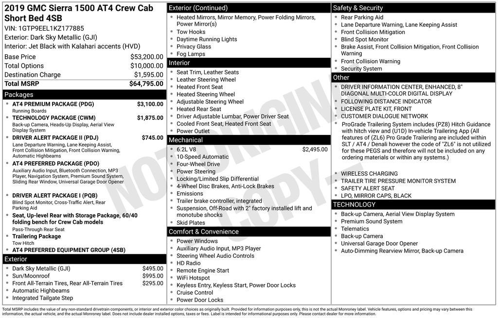 2019 GMC Sierra 1500 AT4