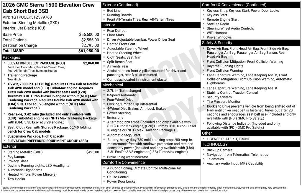 2026 GMC Sierra 1500 Elevation