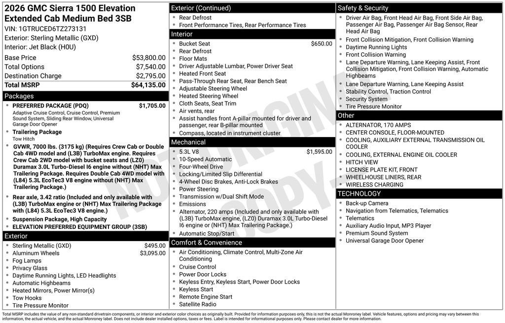 2026 GMC Sierra 1500 Elevation