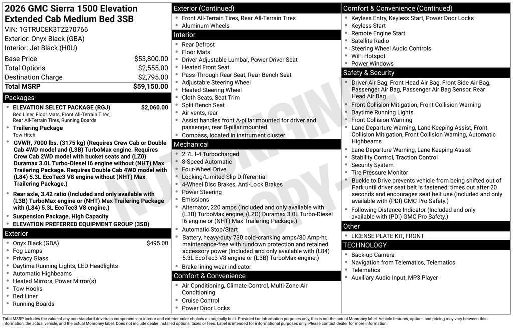 2026 GMC Sierra 1500 Elevation