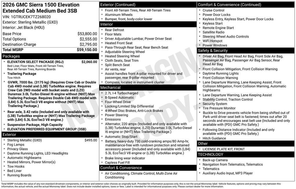 2026 GMC Sierra 1500 Elevation