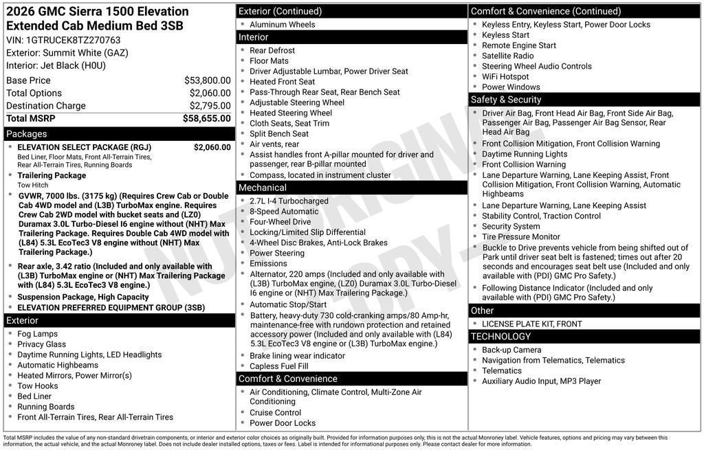 2026 GMC Sierra 1500 Elevation