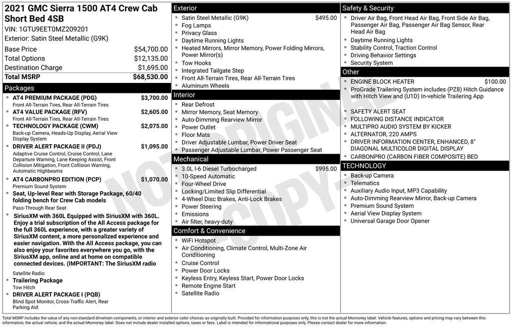 2021 GMC Sierra 1500 AT4