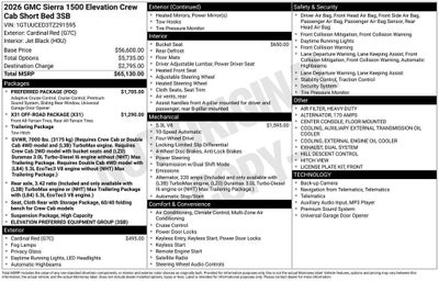 2026 GMC Sierra 1500 Elevation