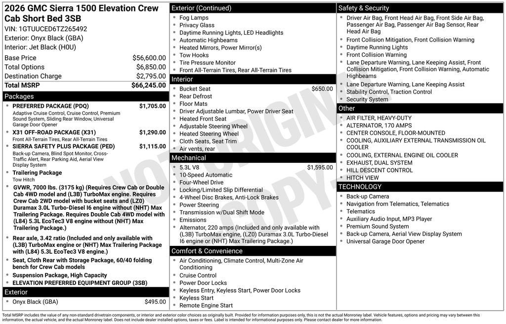 2026 GMC Sierra 1500 Elevation