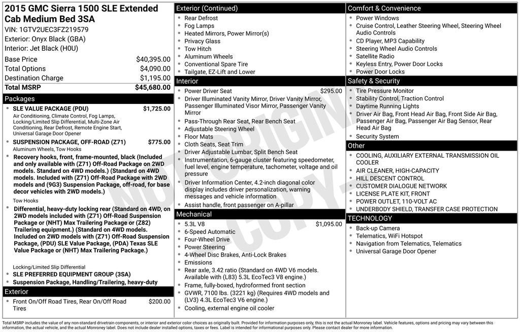 2015 GMC Sierra 1500 SLE