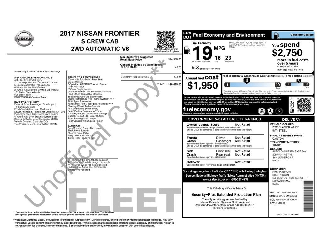 2017 Nissan Frontier S