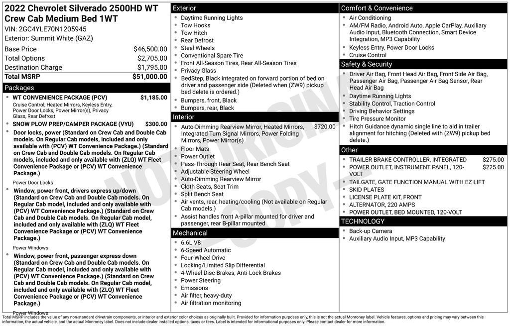 2022 Chevrolet Silverado 2500 HD WT
