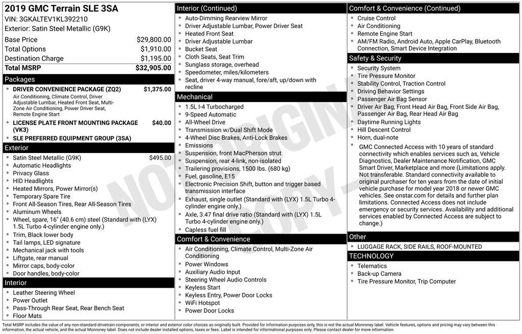 2019 GMC Terrain SLE