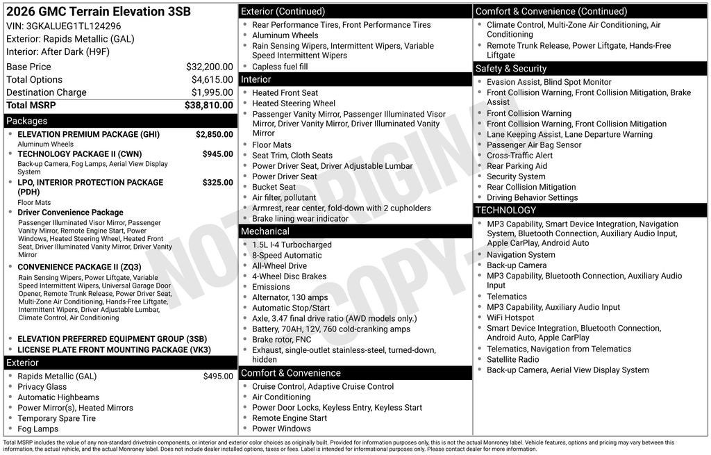 2026 GMC Terrain Elevation