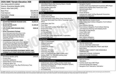 2026 GMC Terrain Elevation