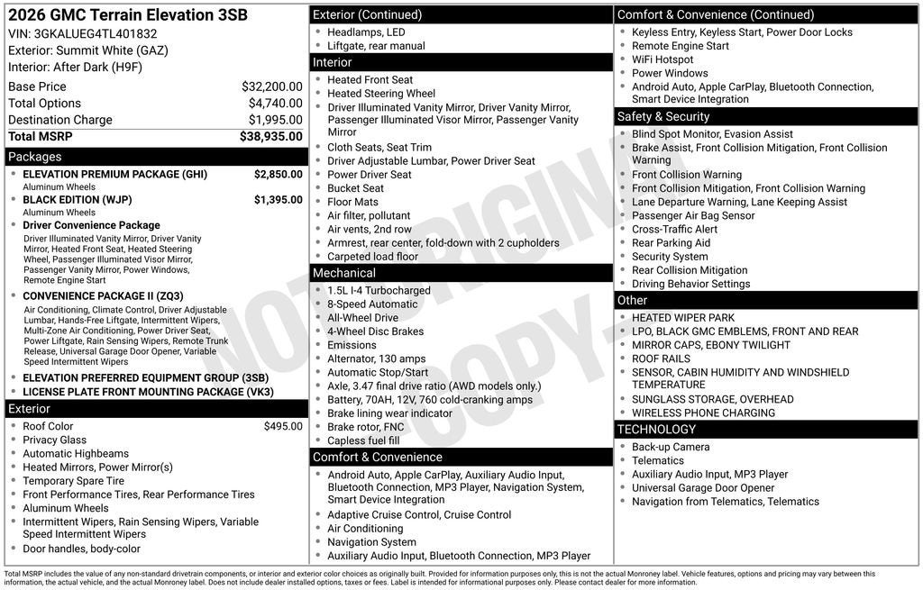 2026 GMC Terrain Elevation