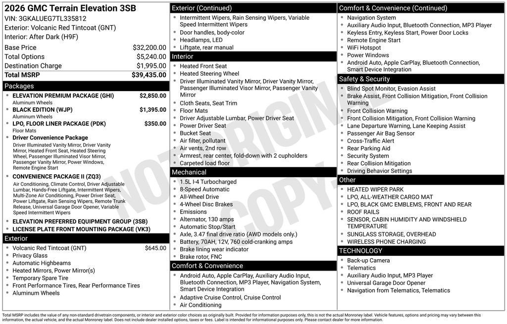 2026 GMC Terrain Elevation