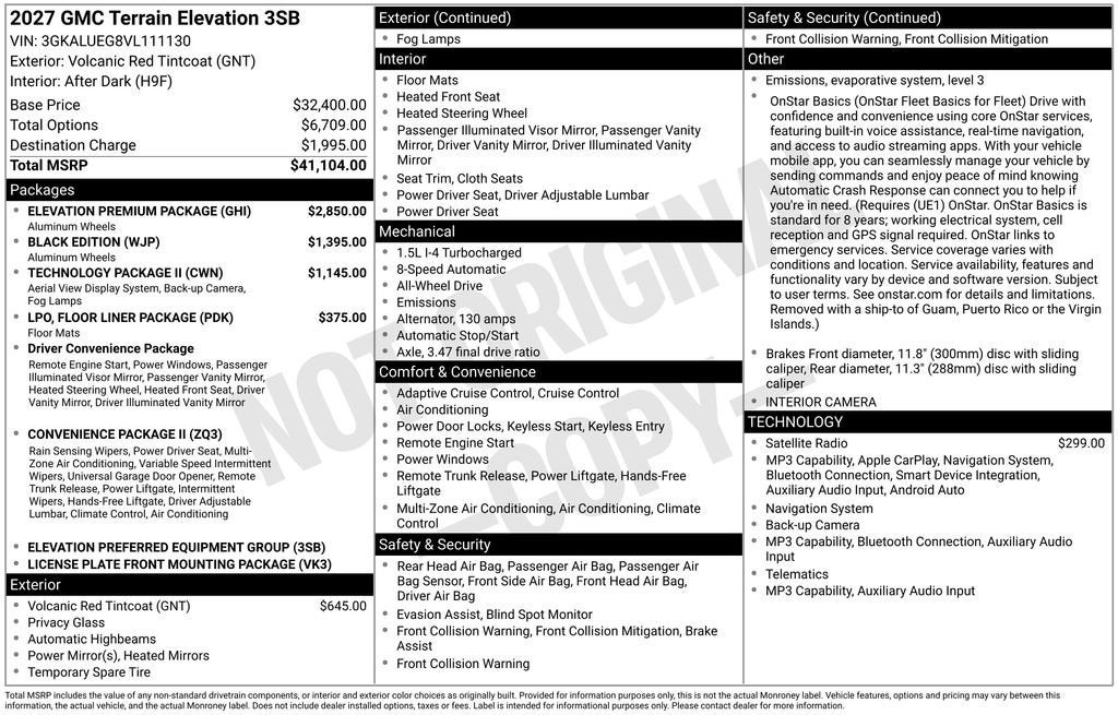 2027 GMC Terrain Elevation