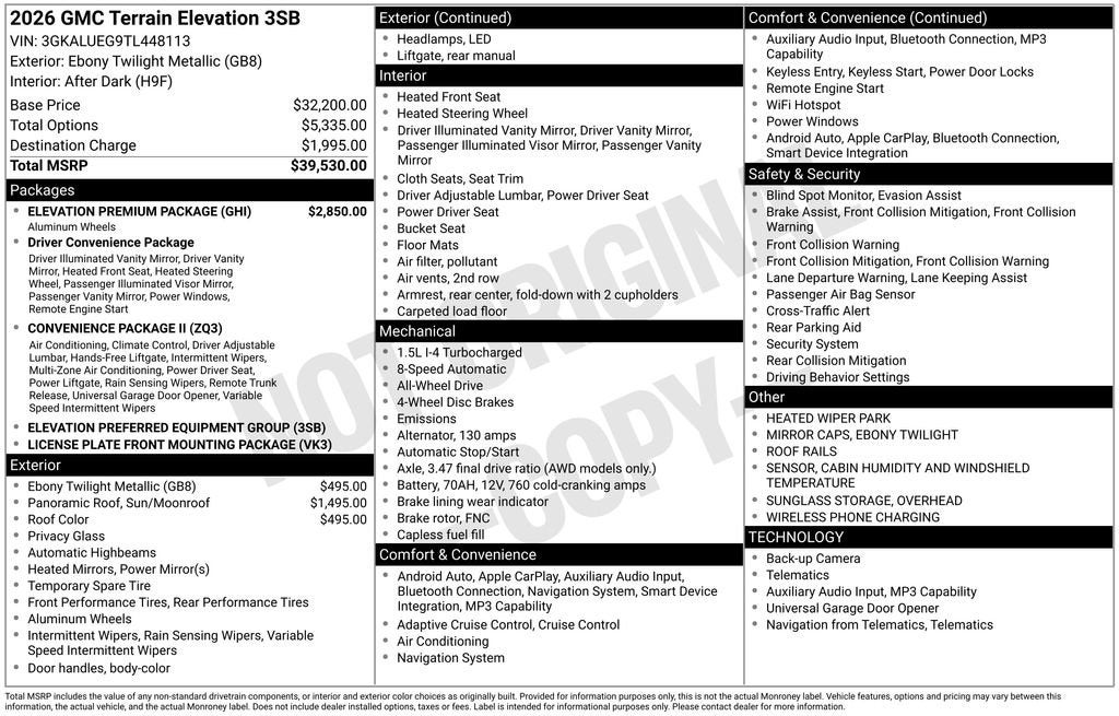 2026 GMC Terrain Elevation