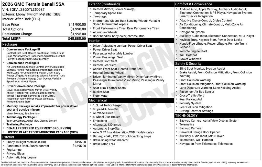 2026 GMC Terrain Denali