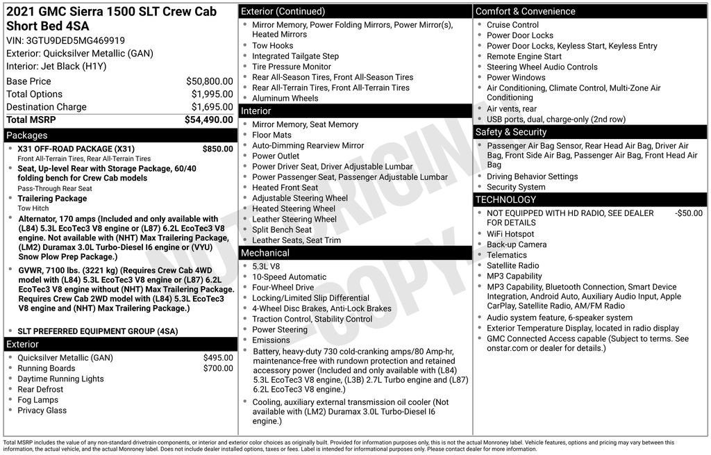 2021 GMC Sierra 1500 SLT