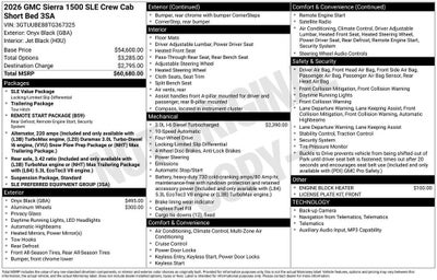 2026 GMC Sierra 1500 SLE