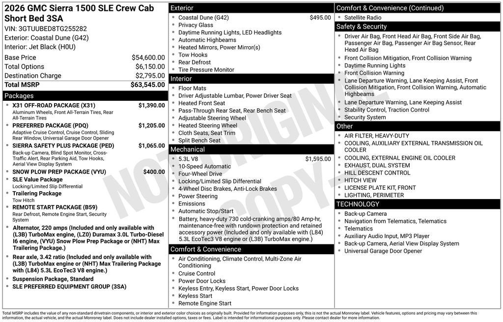 2026 GMC Sierra 1500 SLE
