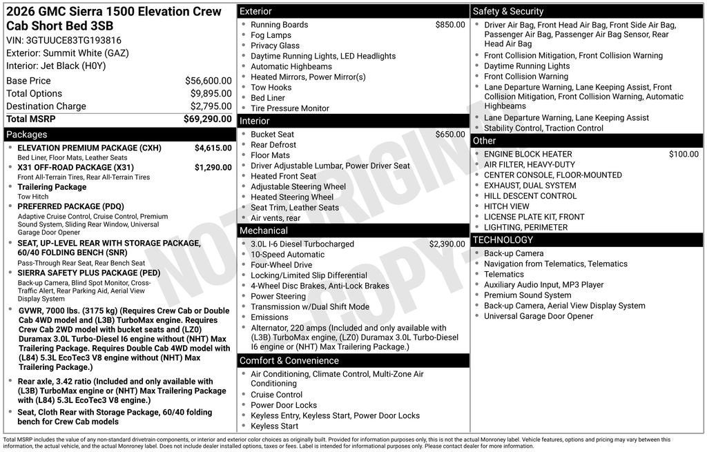 2026 GMC Sierra 1500 Elevation